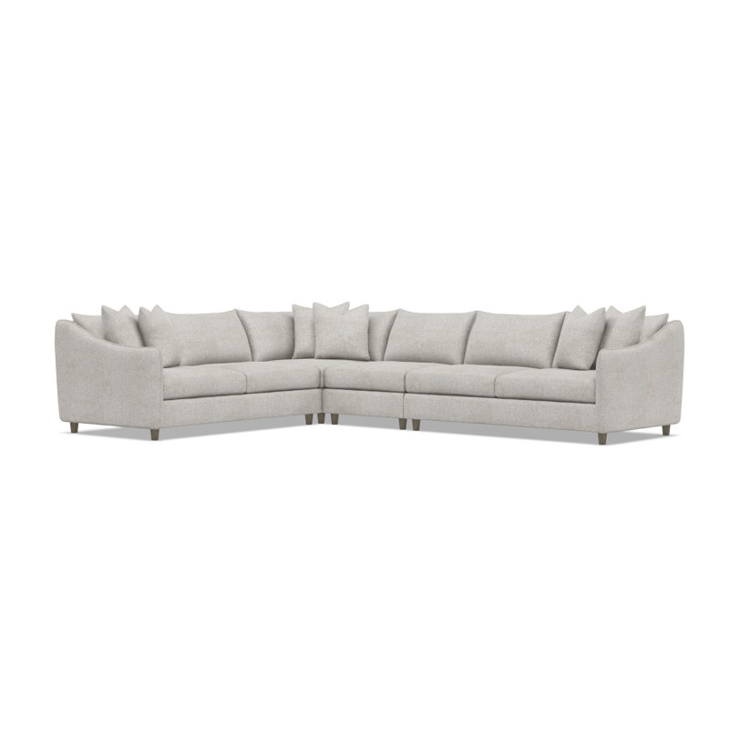 Bernhardt Joli 4-Piece Fabric Sectional, Gray Polyester