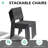 6 - Person Aluminum Outdoor Dining Set with Umbrella Hole, Stacking Armless and Armed Chairs-673442554