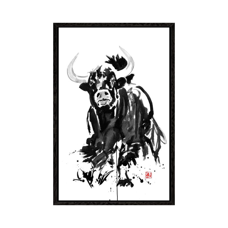 Buffalo by Péchane - Print on Canvas, Black Framed, 66.04 cm H x 45.72 cm W