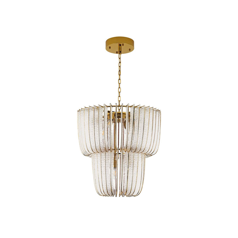 Lustre Shahi à 2 niveaux et 9 lumières, 22" H x 22" W x 22" D