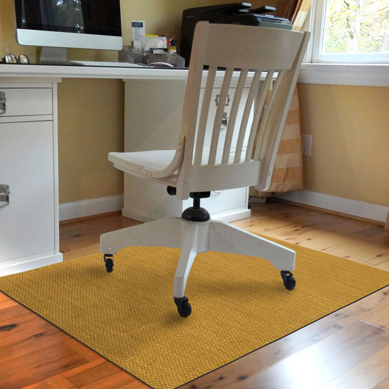 Barbury Weave 35 in. x 47 in. 9 to 5 Desk Chair Mat, Goldenrod