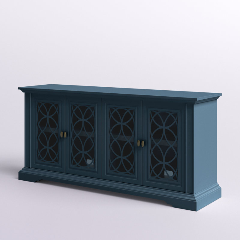Ellzey Unfinished TV Stand for TVs up to 65", 	Fontana Blue