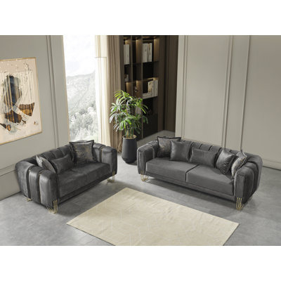 2 Piece Velvet Living Room Set -  Red Barrel StudioÂ®, F58827010253496B83140BA8CFA1351F