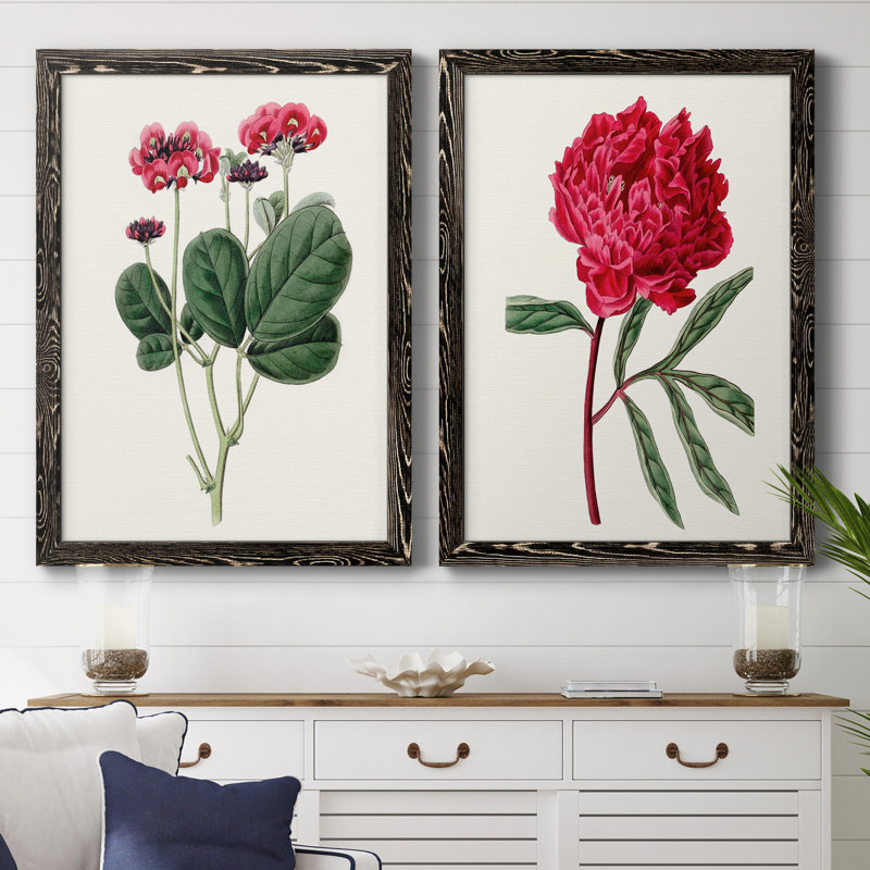 Toile encadrée rosée Blooms II, H 43,5 po x l 31,5 po x P 1 po, Toile avec cadre noir, Pas de tapis