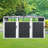 Garbage Bin Shed Stores 3 Trash Cans Metal Outdoor Bin Shed For Garbage Storage,Grey