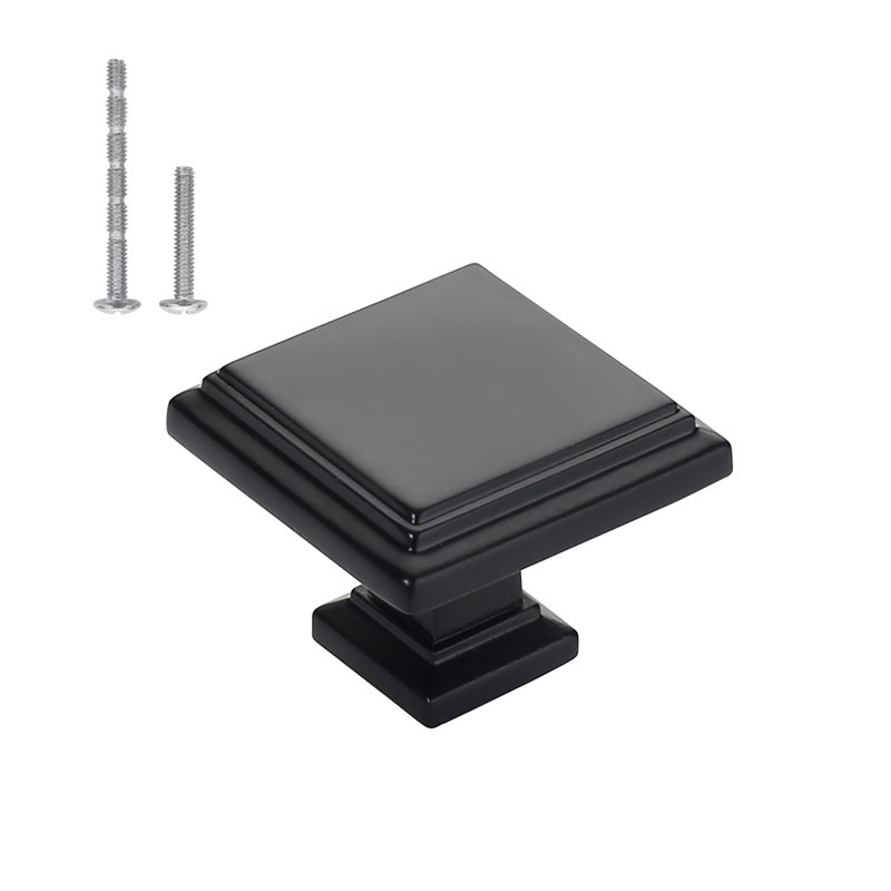 1 1/4" Length Square Knob Multipack, Matte Black