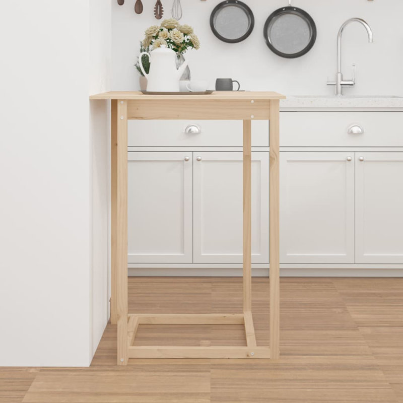 Pine Solid Wood Dining Table, Tan, 110cm H x 80cm L x 80cm W 