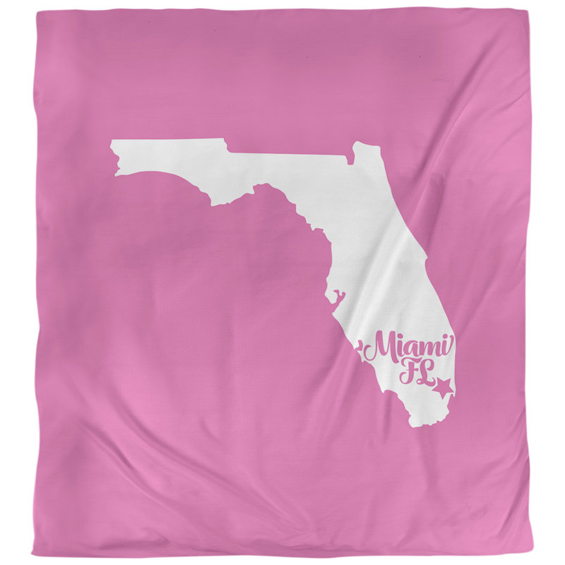 Housse de couette miami floride, Rose, Polyester brossé
