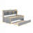 Wooden Captain Daybed Bed with Built-in Bookshelves-490314528-490314530