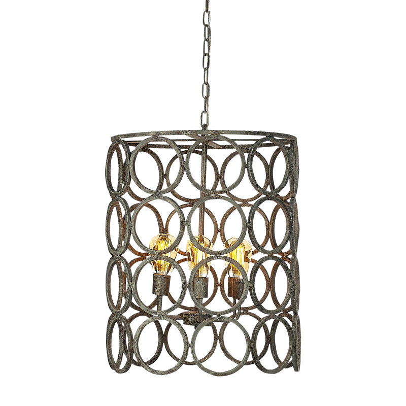 Luminaire suspendu cylindrique unique à 6 lumières Ringlet, Haute mer