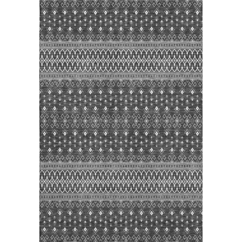 Premium Machine Washable Prisco Gray Rug, Rectangle 10' x 14'