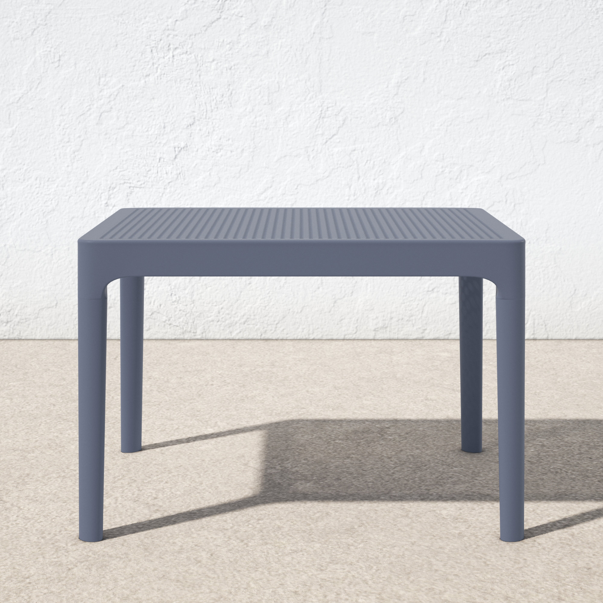 Farrah 23.6'' Plastic / Acrylic Outdoor Coffee Table, 23.6"W x 15.7"H x 19.6"L, Dark Gray