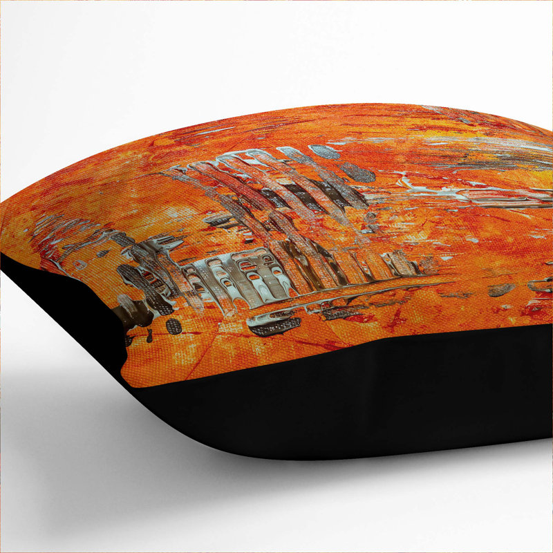 Abstract Square Throw Cushion, Black, 40 x 40 cm