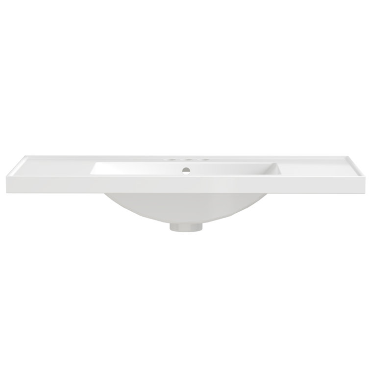 Adeyne 36.38'' Resin Single Vanity Top with Sink and 3 Faucet Holes