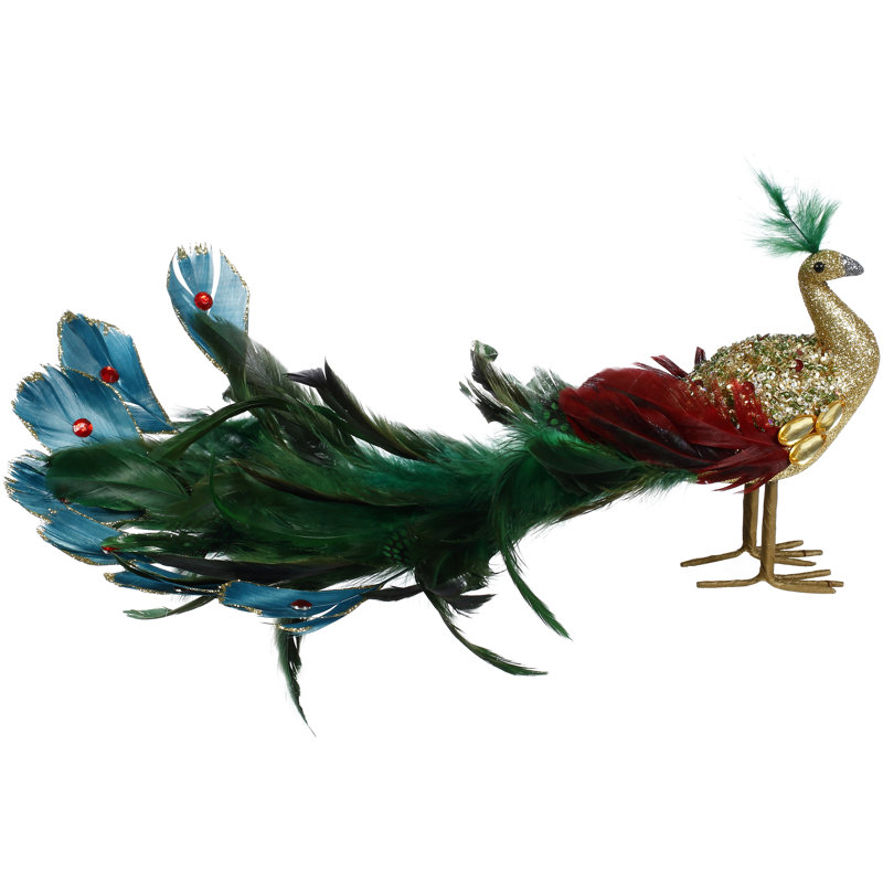 Elegant Peacock - 6 Inches Set Of 6, Gold/Blue/Green/Red
