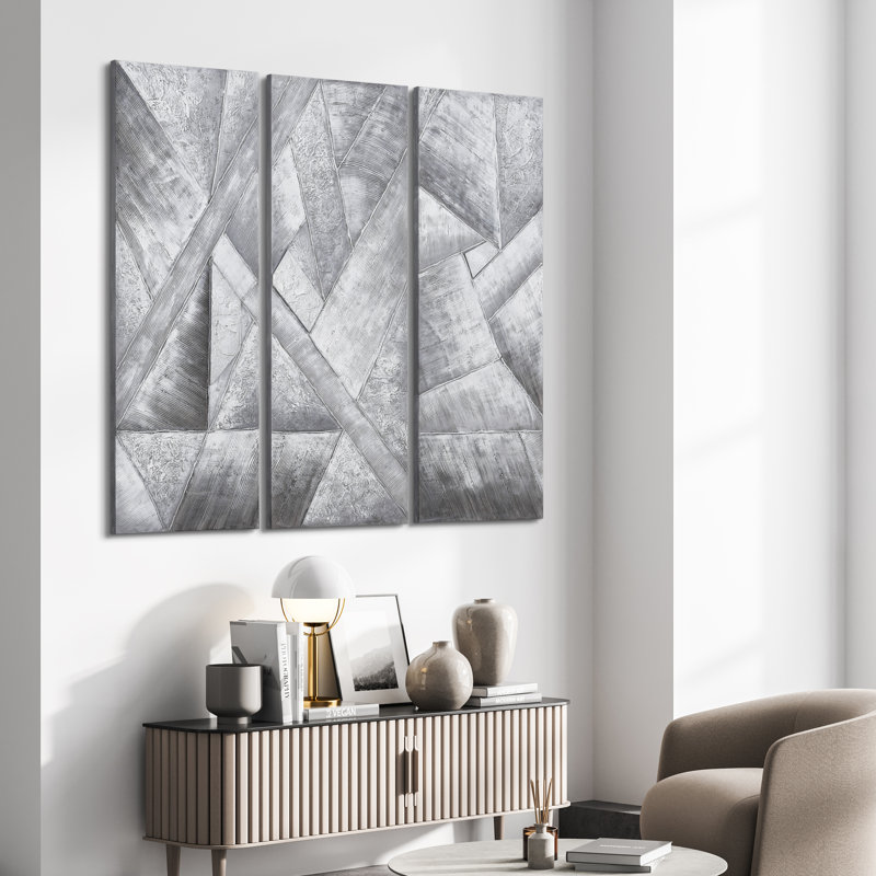 Art mural sur toile texturé à losanges par Martin Edwards