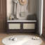 Banc de rangement Velluto Bohemian avec portes en rotin et sièges rembourrés-118666552