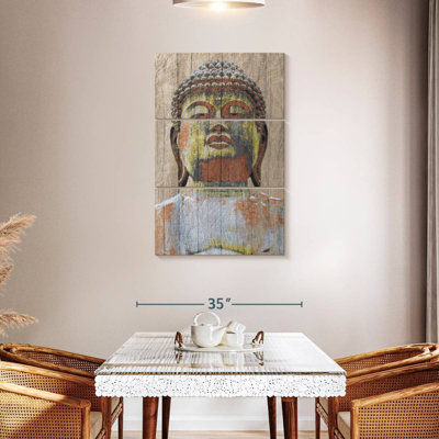 Bouddha peint en bois Adella