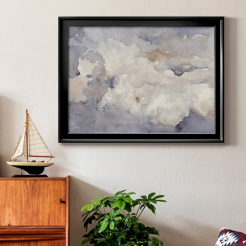 Clouds In Neutral II - peinture encadrée, Noir, H 22,5 po x l 30,5 po x P 1 po, Pas de tapis