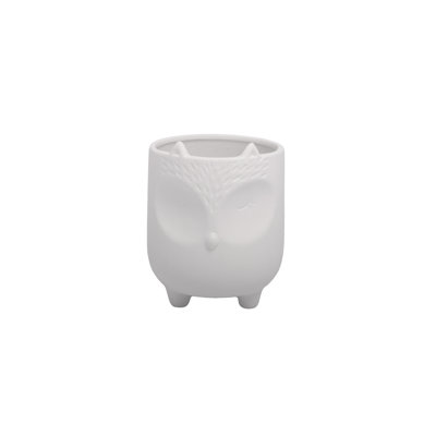 Pot de céramique rond en grès blanc