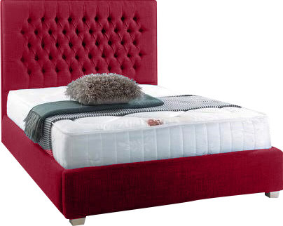 Upholstered Bed, Red, Kingsize (5')