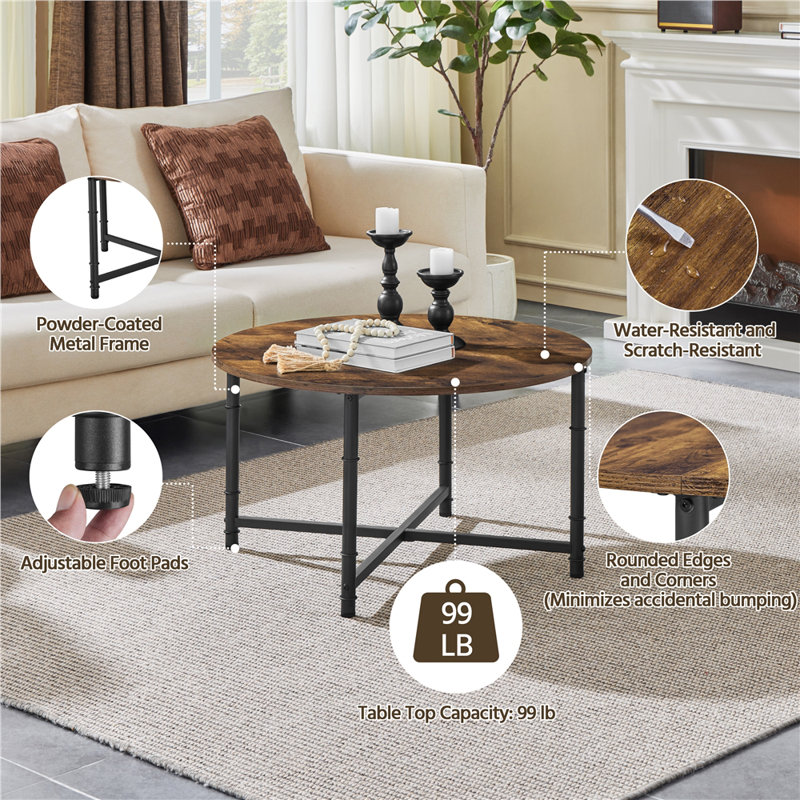 Rustic Round Coffee Table
