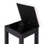 Meuble-lavabo contemporain avec tabouret, finition noire, glissières à roulement en pin, prise de courant, plateau et tabouret en verre de 8 mm, conception, 5 tiroirs et plus, bois d'ingénierie, miroir à DEL tactile