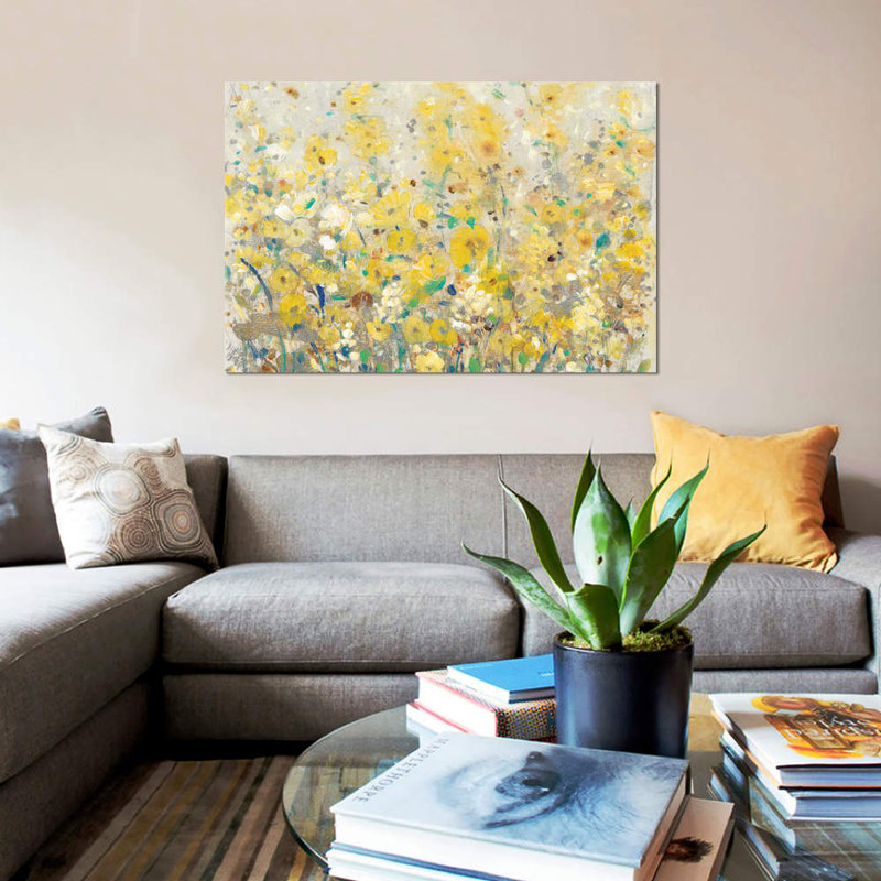 «Cheerful Garden I», impression sur toile, H 8 po x l 12 po x P 0,75 po, Toile tendue, Pas de tapis