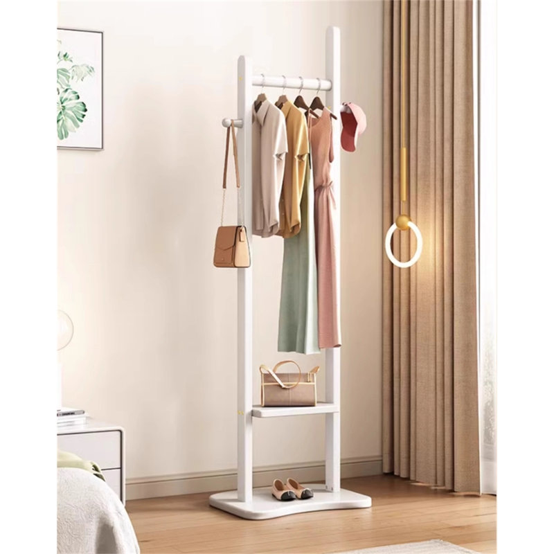 Porte-chapeaux en bois massif Aesthetic, Blanc