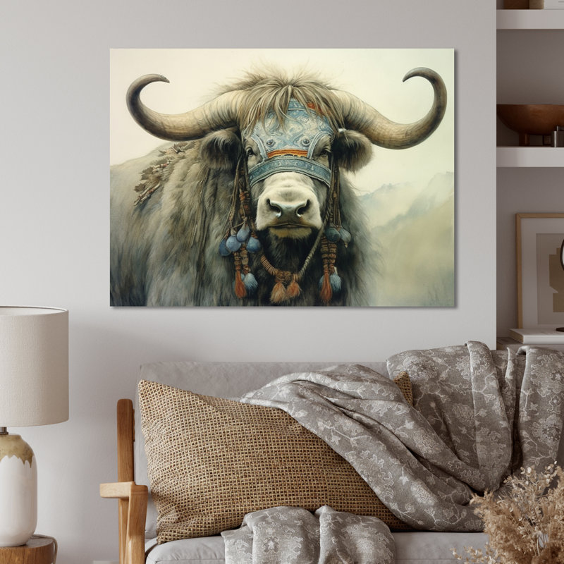 Décoration murale en métal Wild Yak III - Animaux, H 12 po x l 20 po x P 1 po