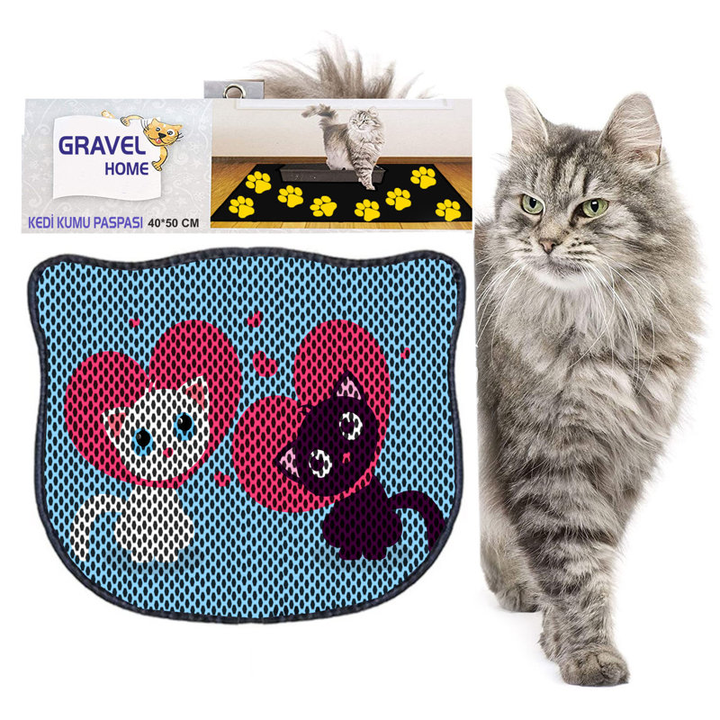 Durable Cat Litter Mat, 15.7 x 19.7 inches | 50% PVC / 50% Polyester, Machine Washable & Vacuum Friendly | Perfect for Easy Cleanup, Non-Slip Design to Keep Your Home Clean & Fresh, Ideal for Pet Owners
