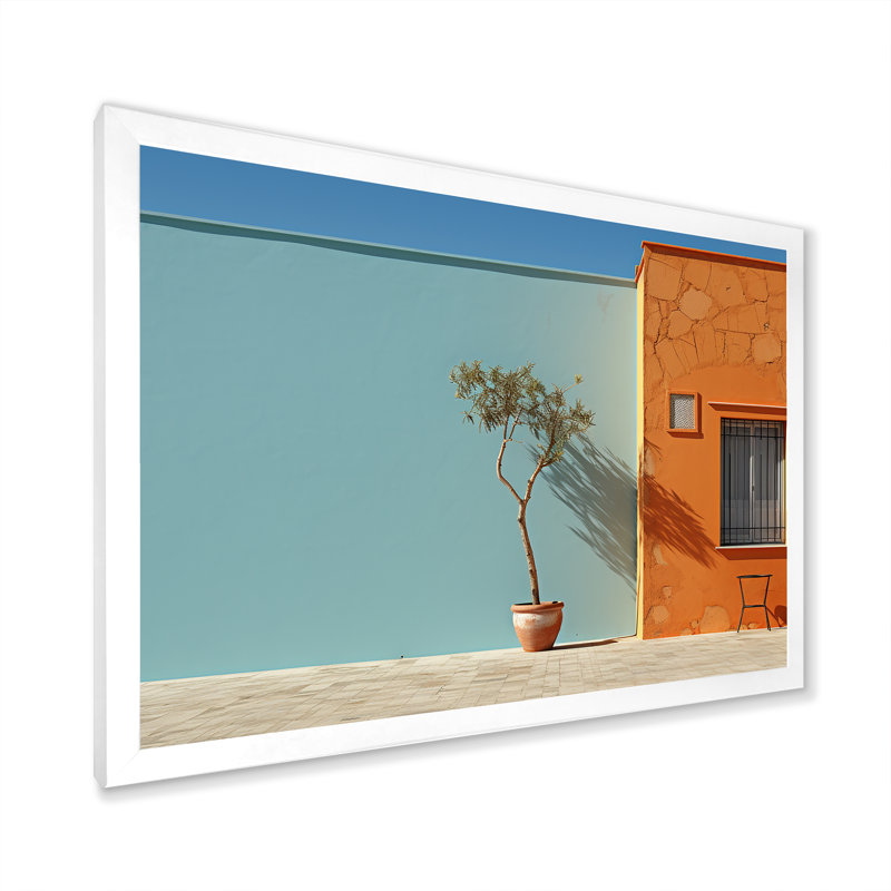 «Turquoise harmonieux», impression sur toile, Cadre simple blanc, H 24 po x l 32 po x P 1 po