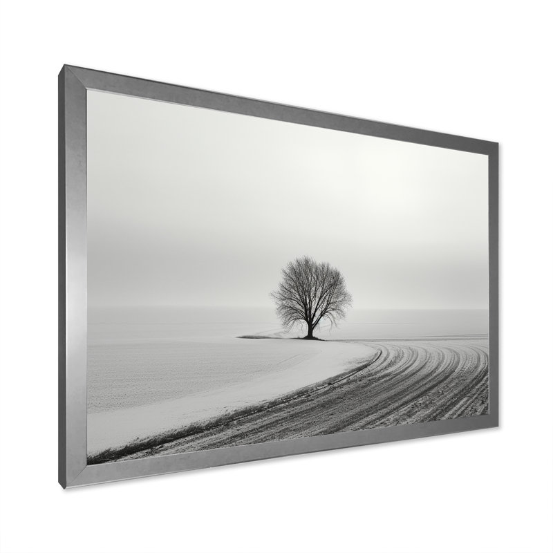 Paysage d'hiver photo II, H 30 po x l 40 po x P 1,5 po, Cadre simple argenté