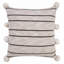 Oreiller à fermeture à glissière 20 po x 20 po beige et blanc