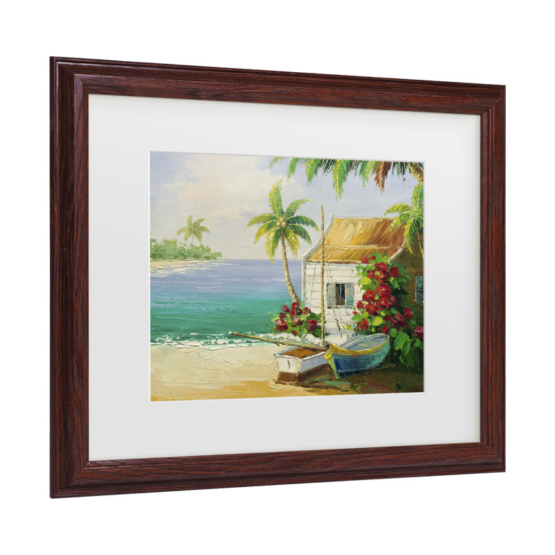 «Key West Breeze» Rio, art encadré mat, H 18,75 po x l 22,75 po x P 0,75 po, Brun
