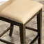 Counter Stool In Weathered Grey Finish, French Leather Seating Part With Comfy Back