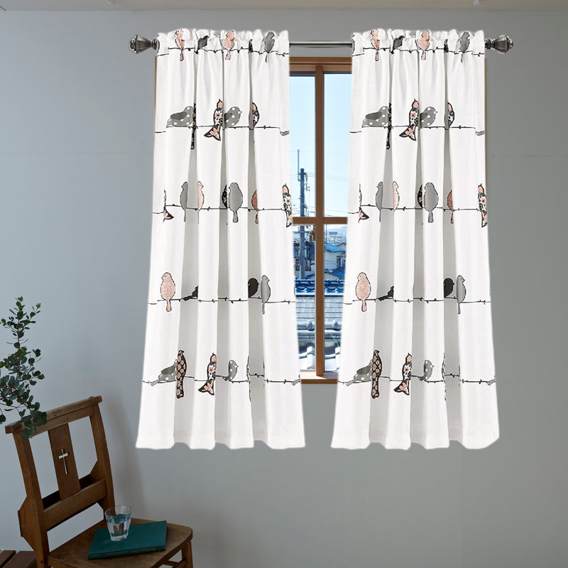 Paire de rideaux obscurcissant et isolant avec passe-tringle, L 52 po x L 84 po, Noir / gris