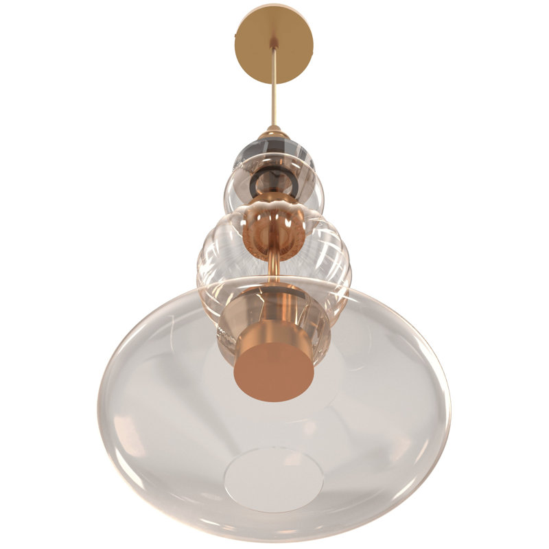 Luminaire suspendu en verre et métal Valda