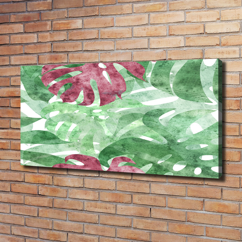monstera 1 Piece Wrapped Canvas Wall Art