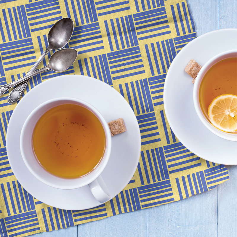 Jaya Tea Towel Kitchen Towel, Violet/Yellow, Cotton Twill