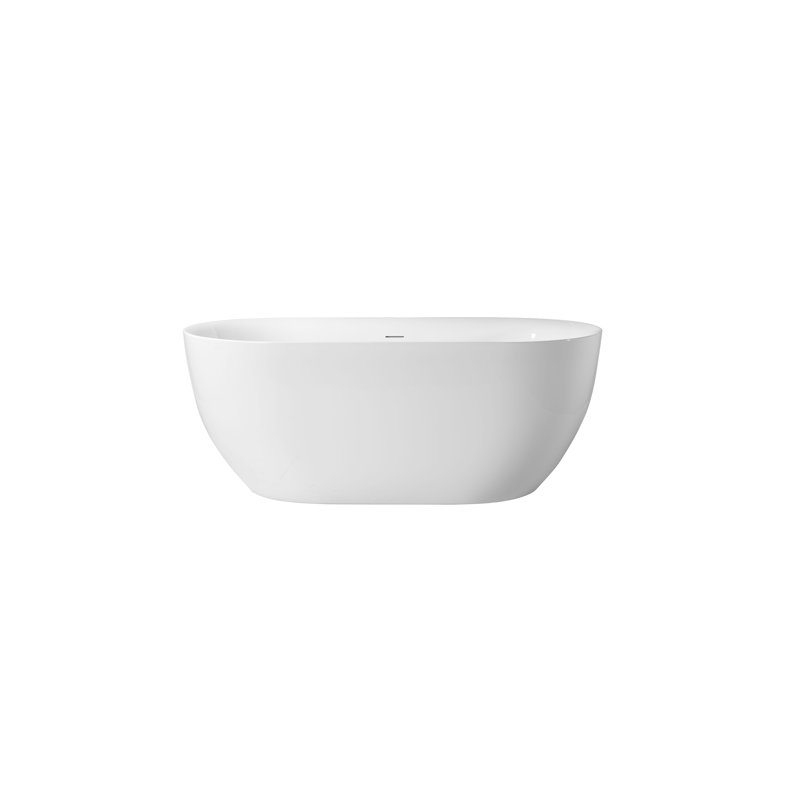Malone de 55 po Baignoire autoportante au fini blanc brillant