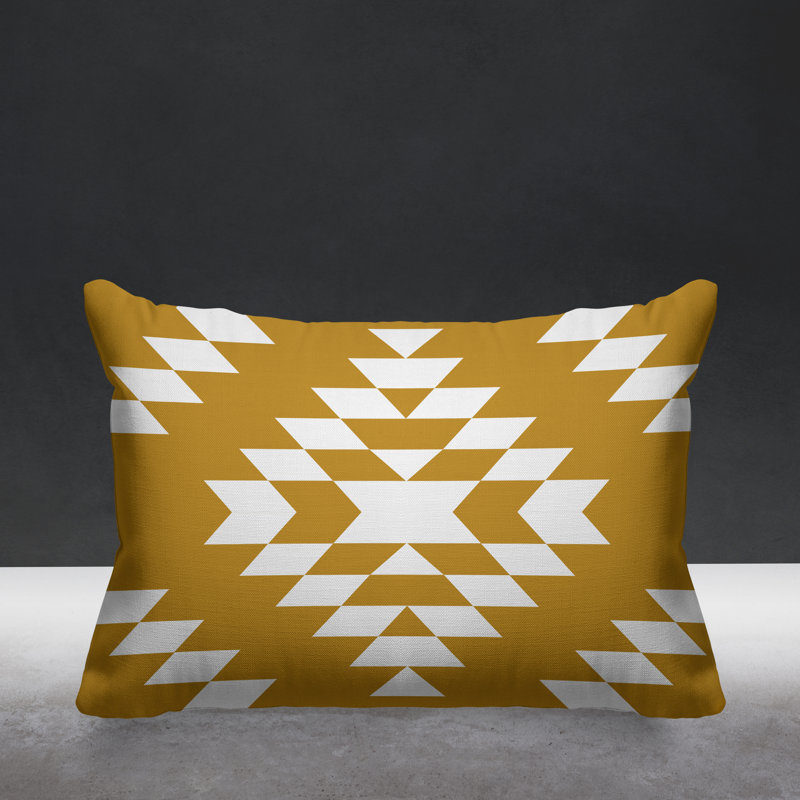 Coussin intérieur / extérieur Chantico Southwestern, 19 po x 19 po, Jaune, Carré