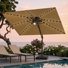 Parasol rectangulaire en porte-à-faux à DEL 12 pi x 9 pi avec base lestée