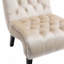 Fauteuil d'appoint sans accoudoirs en velours avec capitonnage et pieds en bois robustes