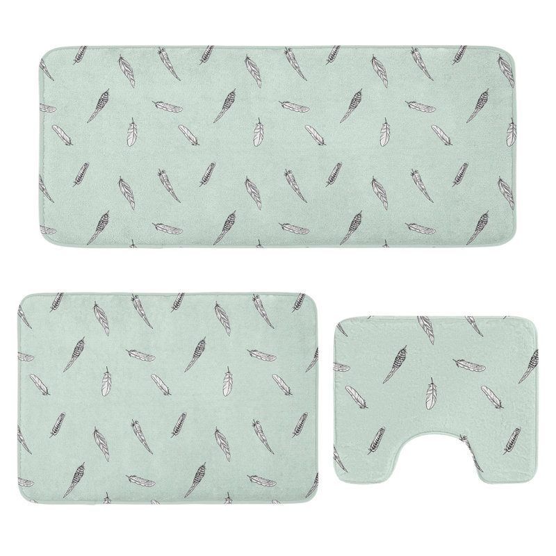  Ensemble de 3 tapis de salle de bain Minimalist