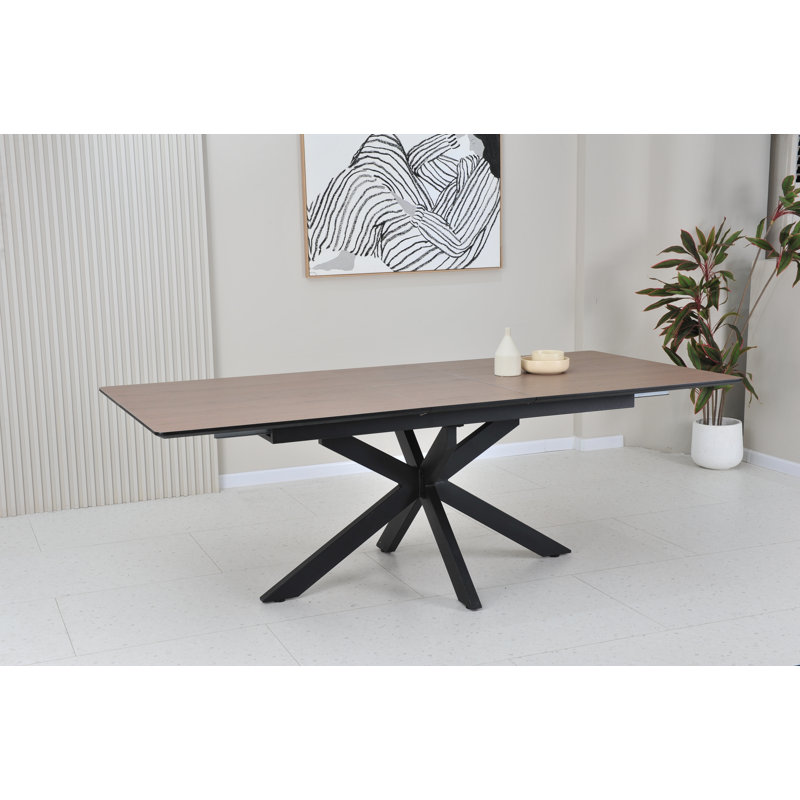 Deebora Extension Dining Table, Brown Wood, 76cm H x 140cm W x 90cm D