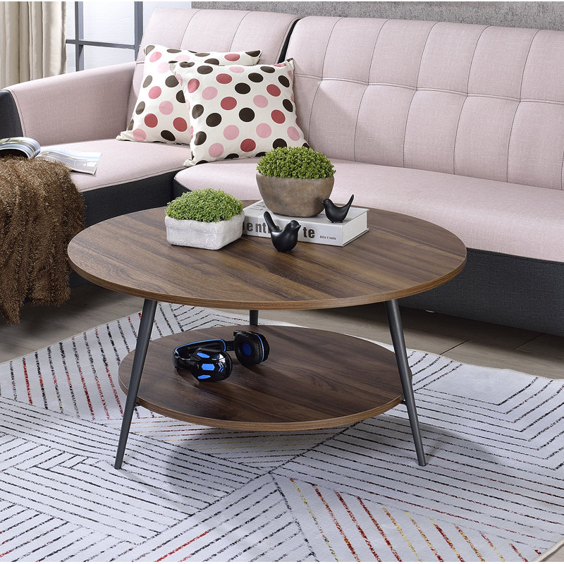 Table basse à 3 pieds avec rangement Aspacia, Brun foncé