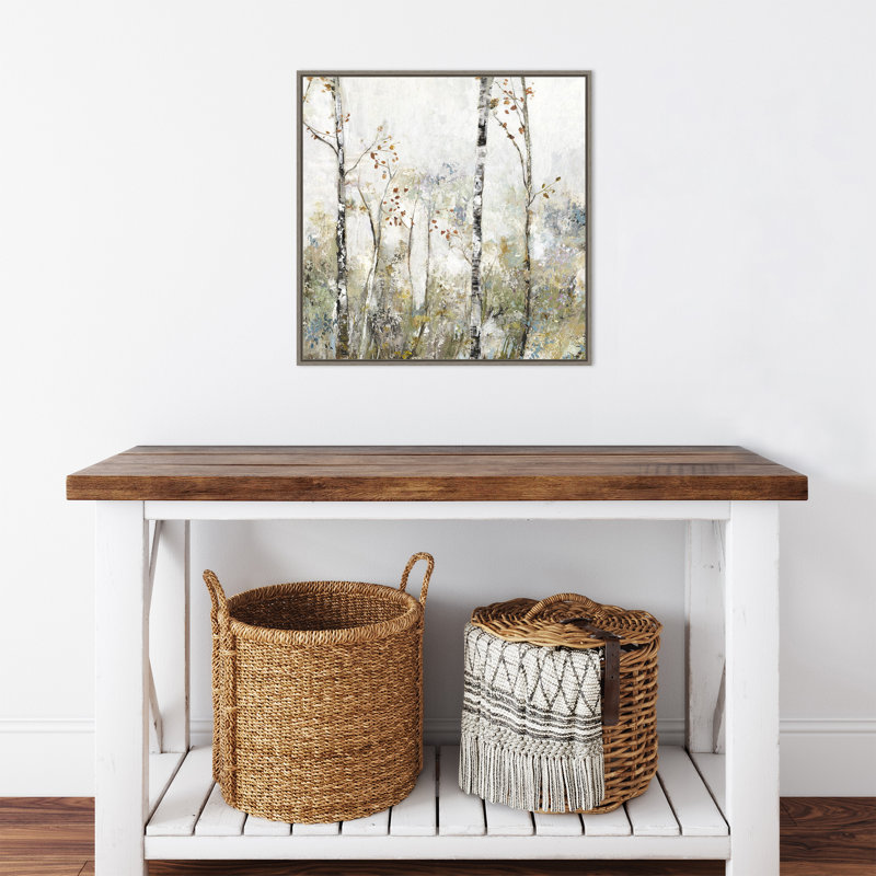 «Soft Birch Forest II», reproduction encadrée sur toile par Allison Pearce, H 22 po x l 22 po x P 2 po