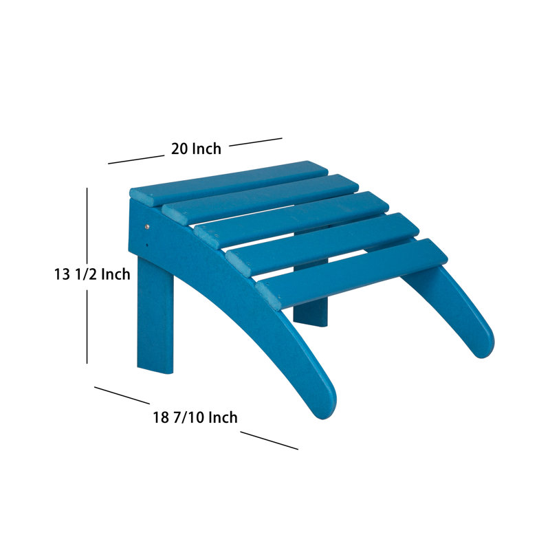 Chaise Adirondack en résine Altura avec repose-pieds, Bleu pacifique