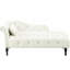 Méridienne en velours blanc avec coussin gracieux, boutons, garniture cloutée et pieds en bois massif - respire l'élégance et la garniture fascinante du salon, les boutons transforment votre espace-59615603